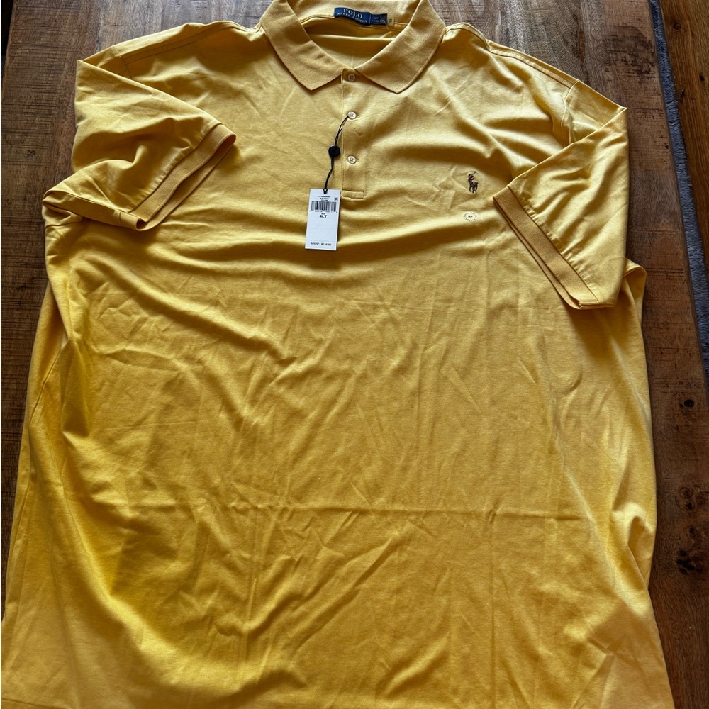 Polo Ralph Lauren Classic Men's Yellow Polo Shirt 4LT $110 MSRP